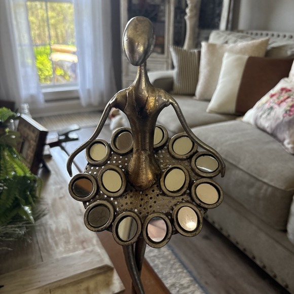 New York Style /Gold Tone Metal Balarina Sculpture.